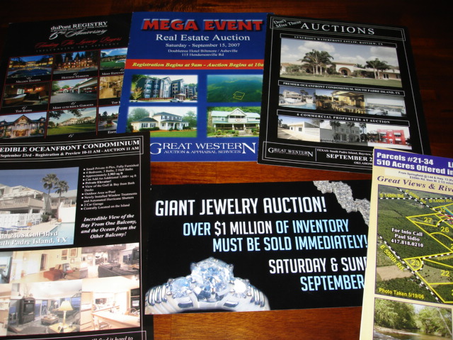 flyers for past GWAAS auctions